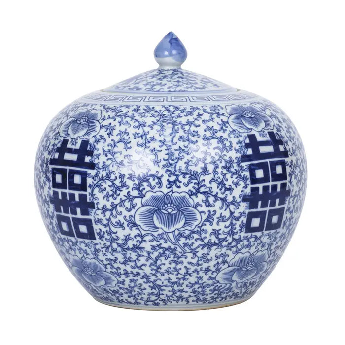 Floral Double Happiness Melon Keepsake Urn