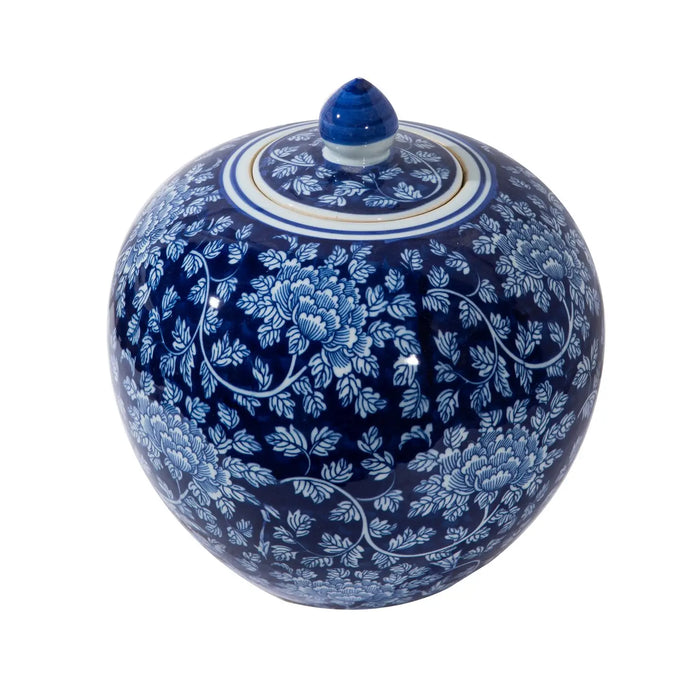 Blue Peony Vine Melon Keepsake Urn