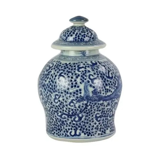 Blue and White Phoenix Temple Keepsake Urn - Small